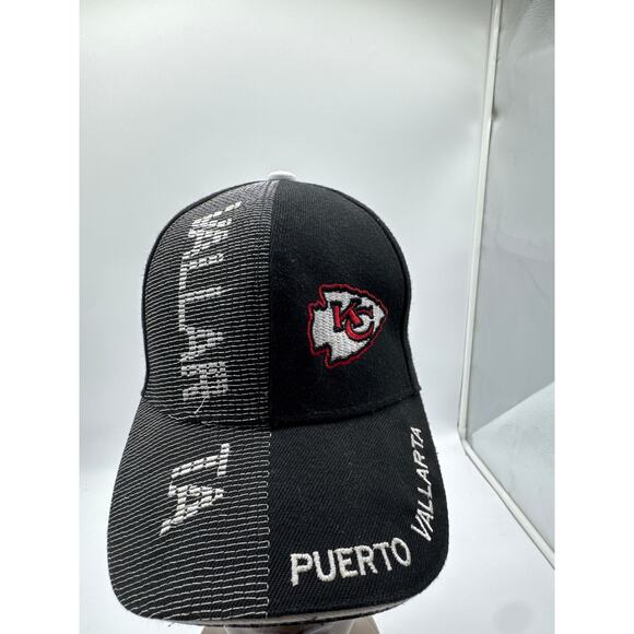 Kansas City Chiefs KC  Embroidery Logo Gray & Blac Hat Cap Puerto Vallarta - Picture 1 of 4